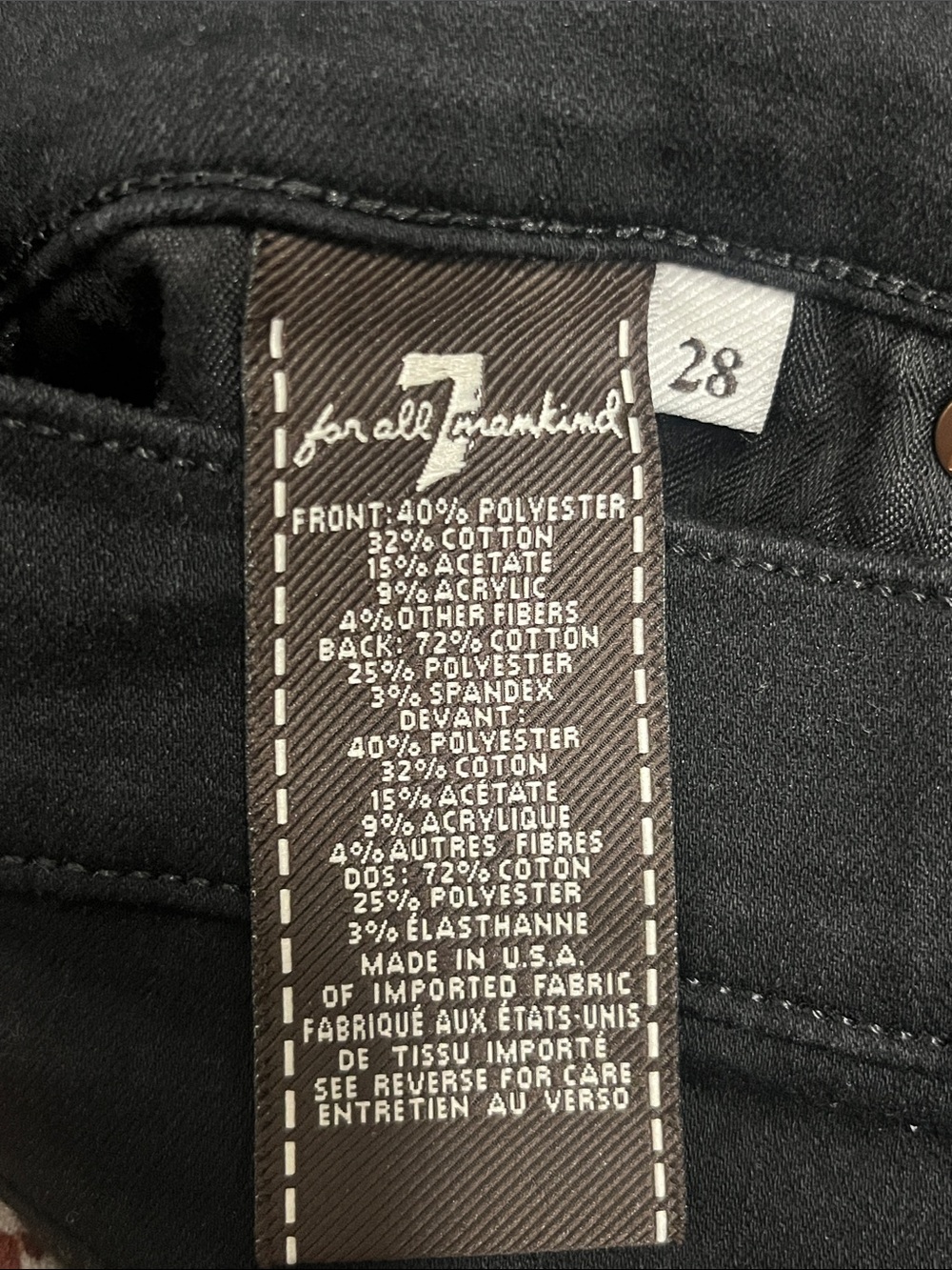 Seven For All Mankind Women's Black Lace Patterned Leggings - Picture 8 of 8